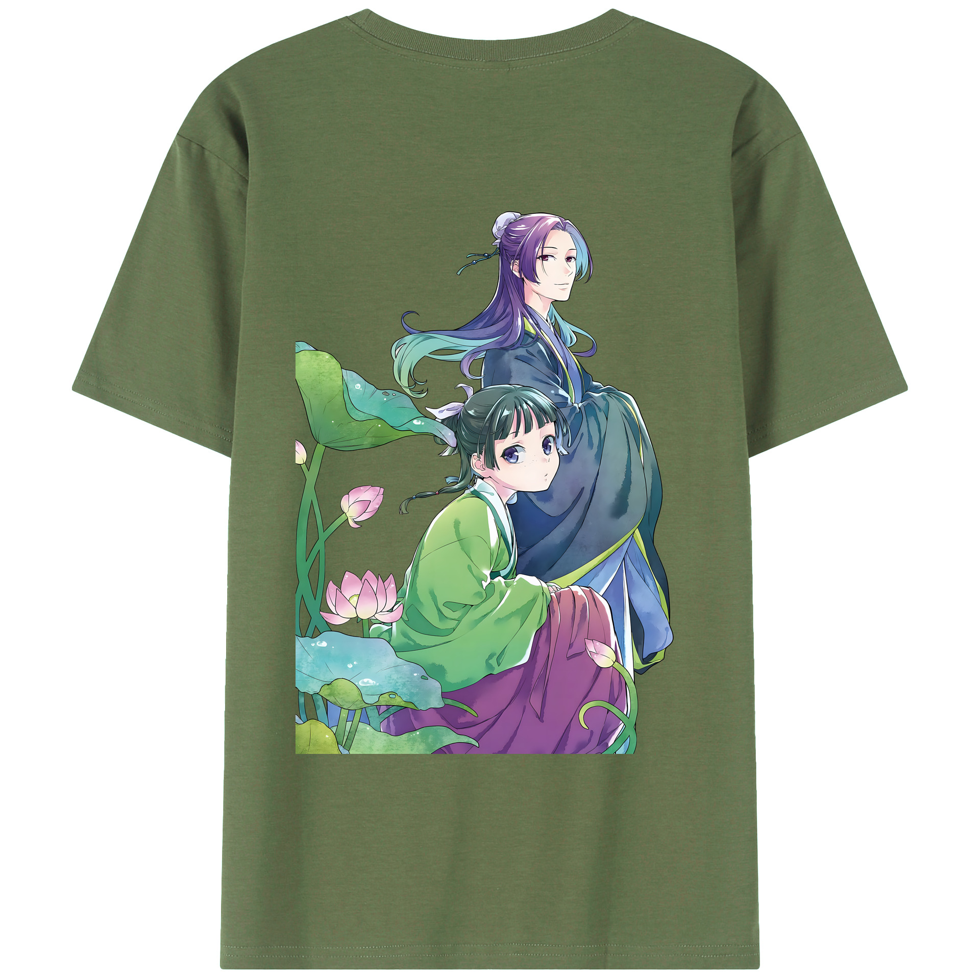 （画像用） 薬屋のひとりごと The Apothecary Diaries 綿100％ メンズ半袖Tシャツ（バックプリント） 通気性